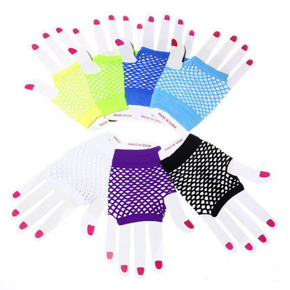 Creative Style Nylon Short Sexy Fishnet Decorative Gloves