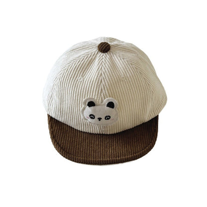 Hat Soft Brim Cartoon Panda Peaked Male Female Winter Kids' Headwear