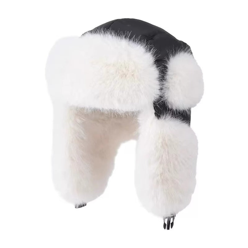 Female Winter Thickened Warm Ski Ear Protection Plush Sleeve Hats & Caps