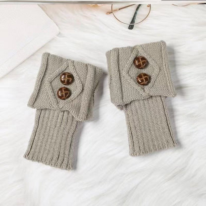 Women's Sock Leg Warmer Short Knitted Warm Shoe Cover Wool Gloves