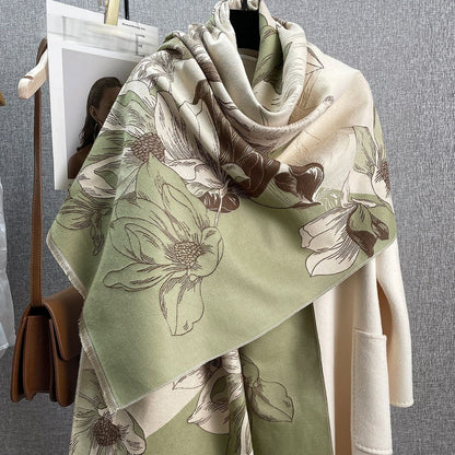 Artificial Cashmere Thick Western Style Shawl Scarfs