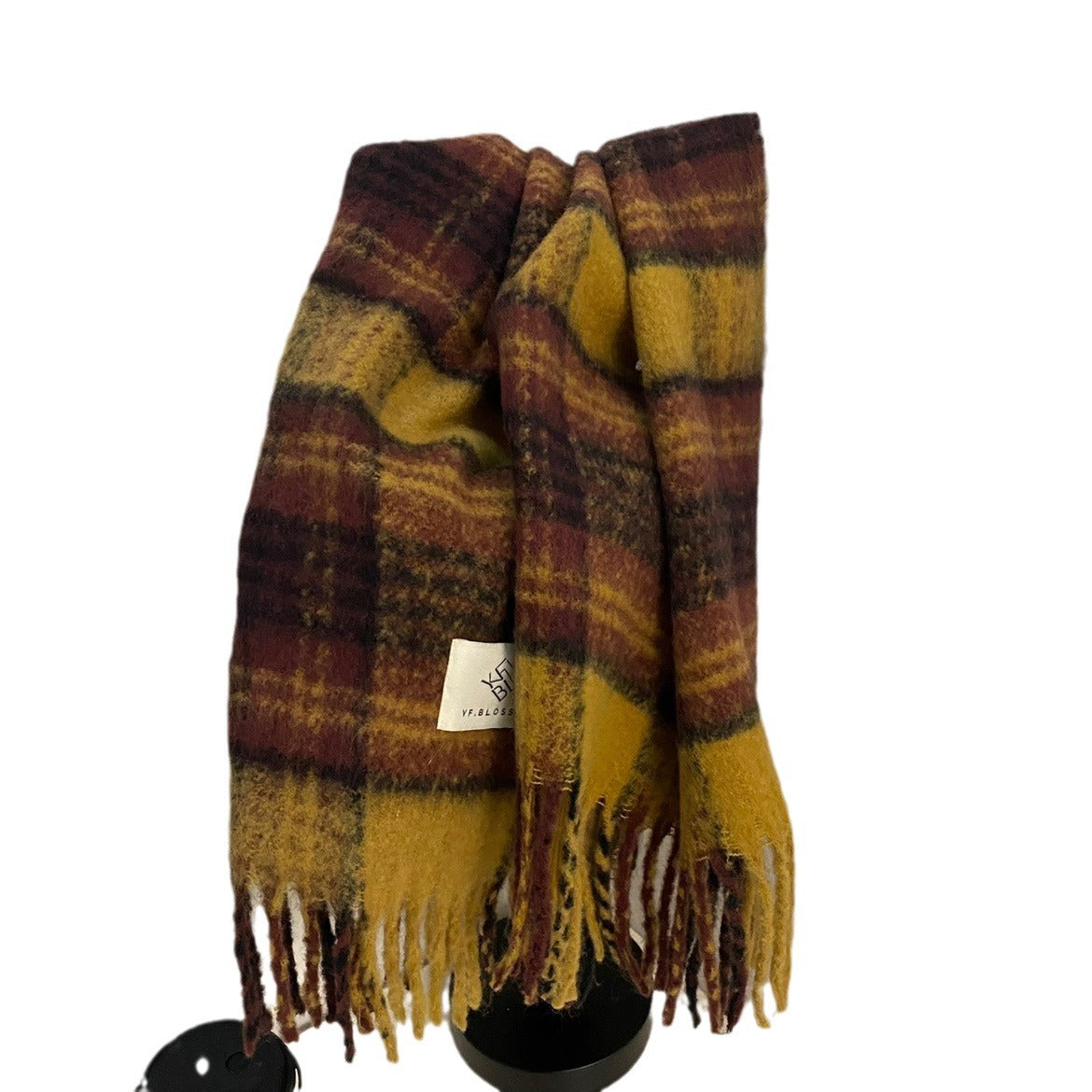 Women's & Men's Retro Atmosphere Brown Plaid Mohair Thick Scarfs