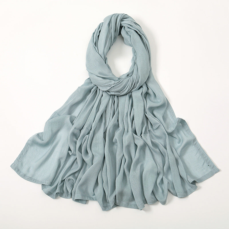 Malay Indonesian Rayon Monochrome Wide-brimmed Thin Scarfs