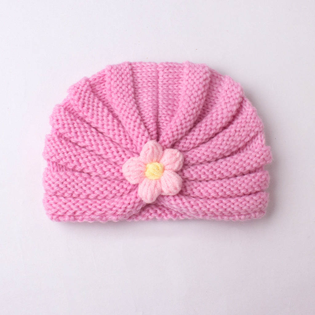 Children's Keep Warm Knitted Hat Cute Flowers Kids' Headwear