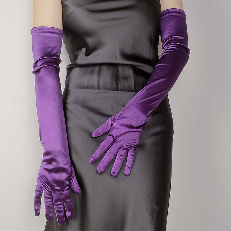 Women's Lengthened Satin Stretch Vintage Dress Bride Gloves