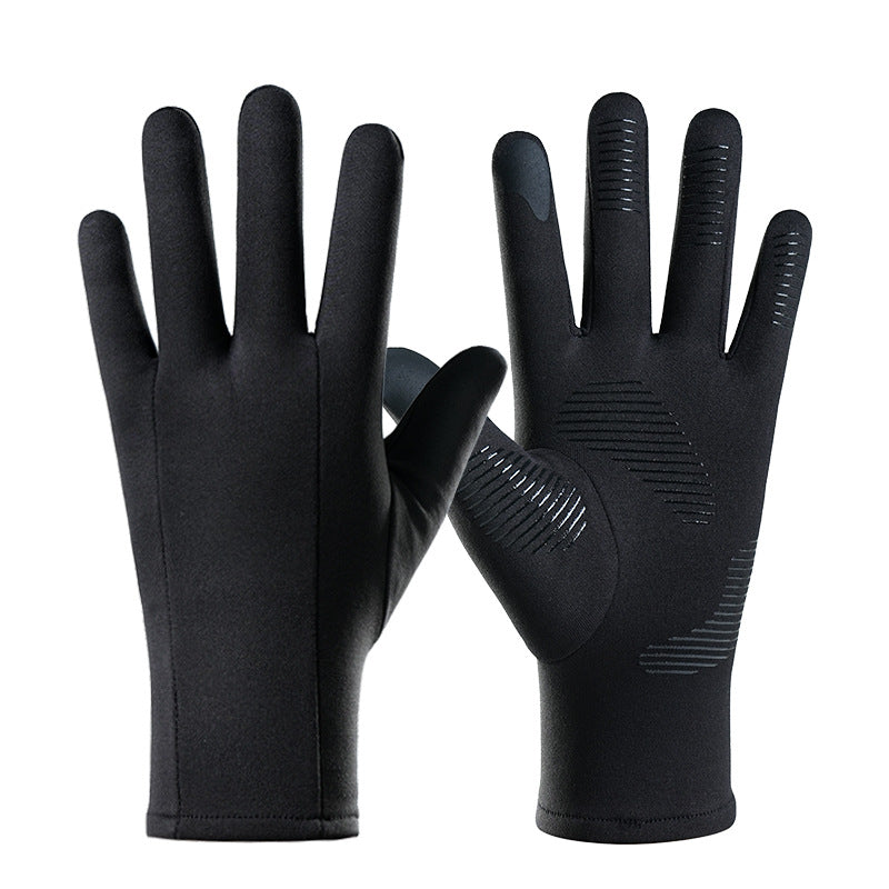 Men's Winter Ski Liner Outdoor Fleece-lined Lining Thermal Windproof Gloves