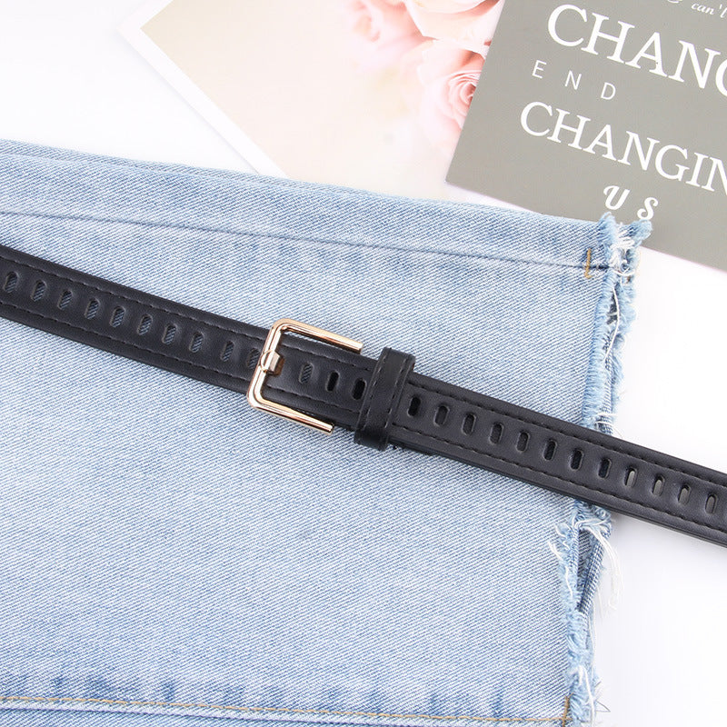 Women's Simple Fashion Personality Jeans Full Hole Belts