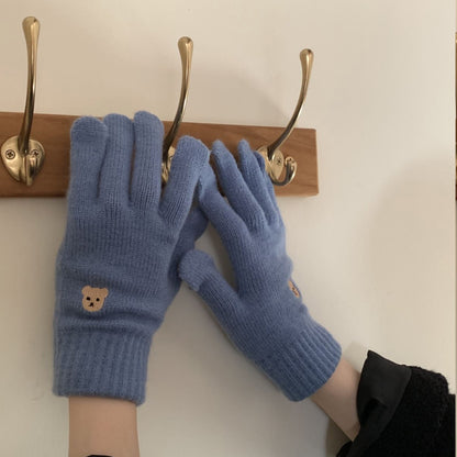 Five-finger Finger Embroidery Touch Screen Leakage Gloves