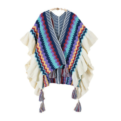 Women's Ear Fashion Wear Knitted Cape Bohemian Scarfs