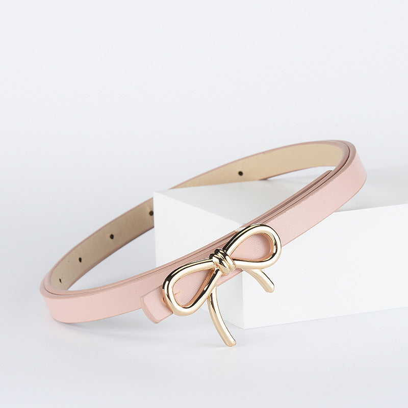 Women's Bow Decorative Leather High-grade Thin Clothing Belts