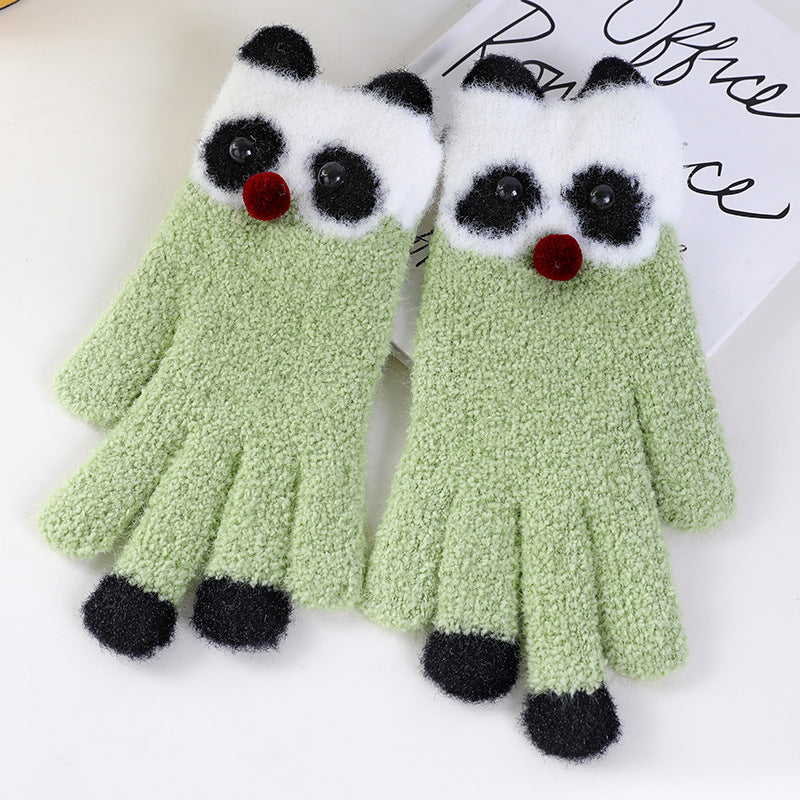 Cute Fleece-lined Thickened Warm Road Bike Gloves