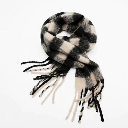 Women's Yu Thick Warm Korean Plaid Shawl Scarfs