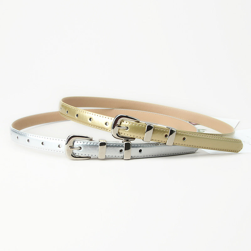 Women's Korean Style Versatile Alloy Thin Candy Color Belts