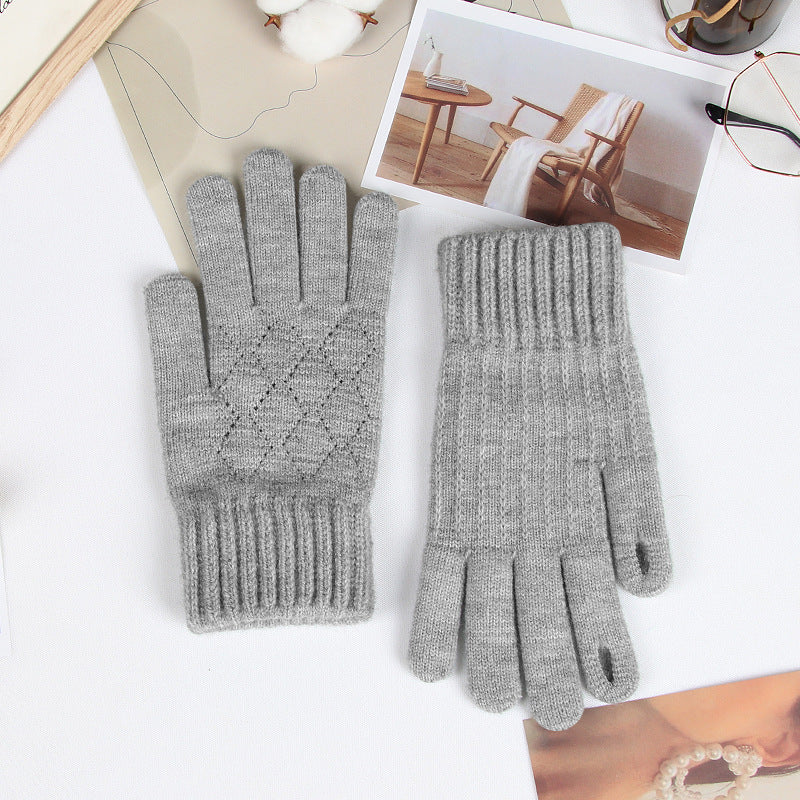 Women's Korean Minority Simple Solid Color Sweet Girly Gloves