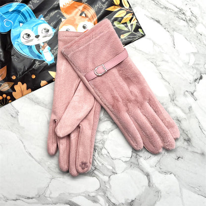 Biking Fleece-lined Thickened Cold Protection Korean Gloves