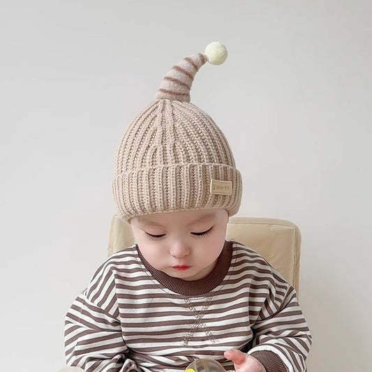 Warm Earflaps Woolen Hat Cute Boys Knitted Thickened Kids' Headwear