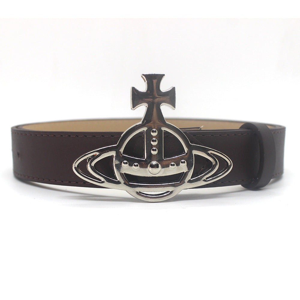 Saturn Buckle Universal Casual Fashion Decorative Belts