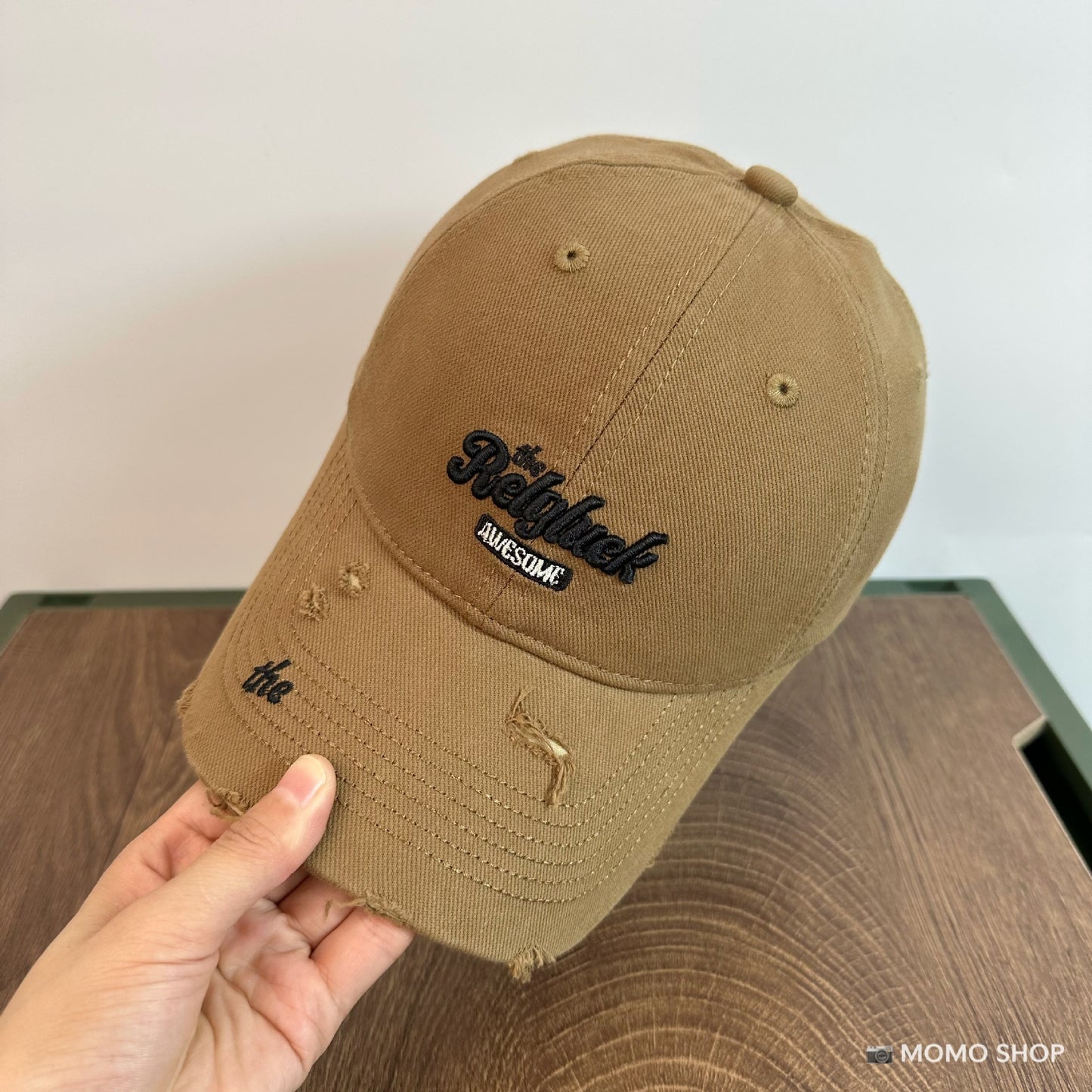 Women's Crown Baseball Ripped Brim Embroidered Korean Hats & Caps