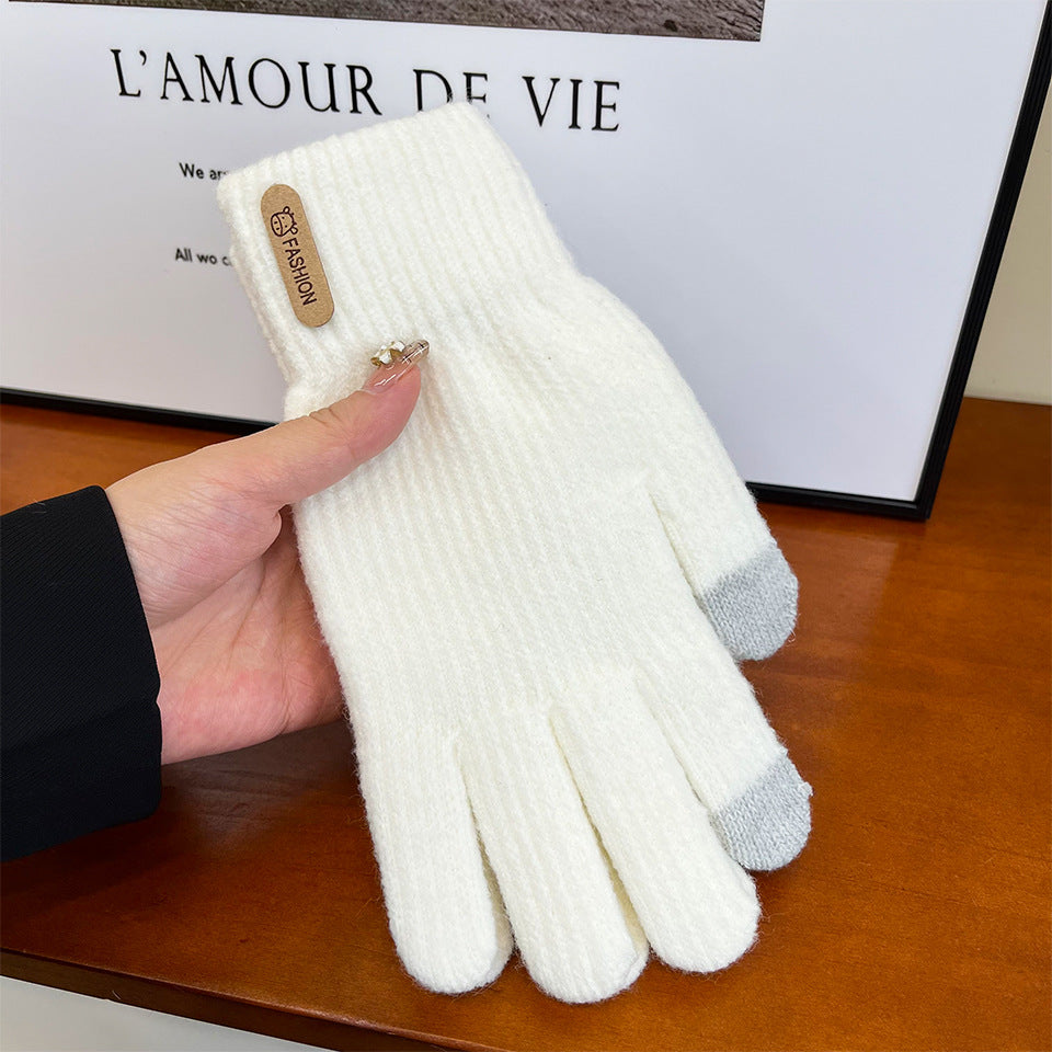 Women's Korean Knitted Thermal Winter Cold Protection Gloves