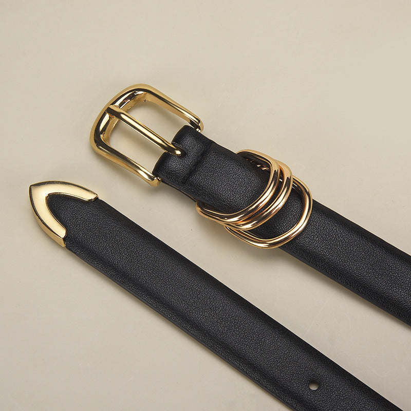 Women's Simple Gold Buckle Three-piece High-grade Decorative Belts