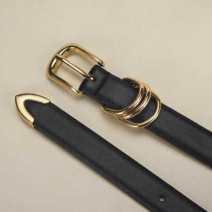 Women's Simple Gold Buckle Three-piece High-grade Decorative Belts