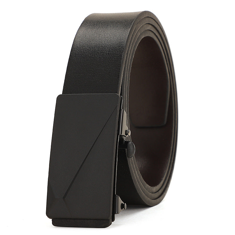 Men's Leather Inner Wear Pattern Toothless Automatic Buckle Belts