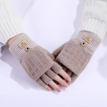 Women's Cold Protection Thickening Knitted Cycling Imitation Gloves