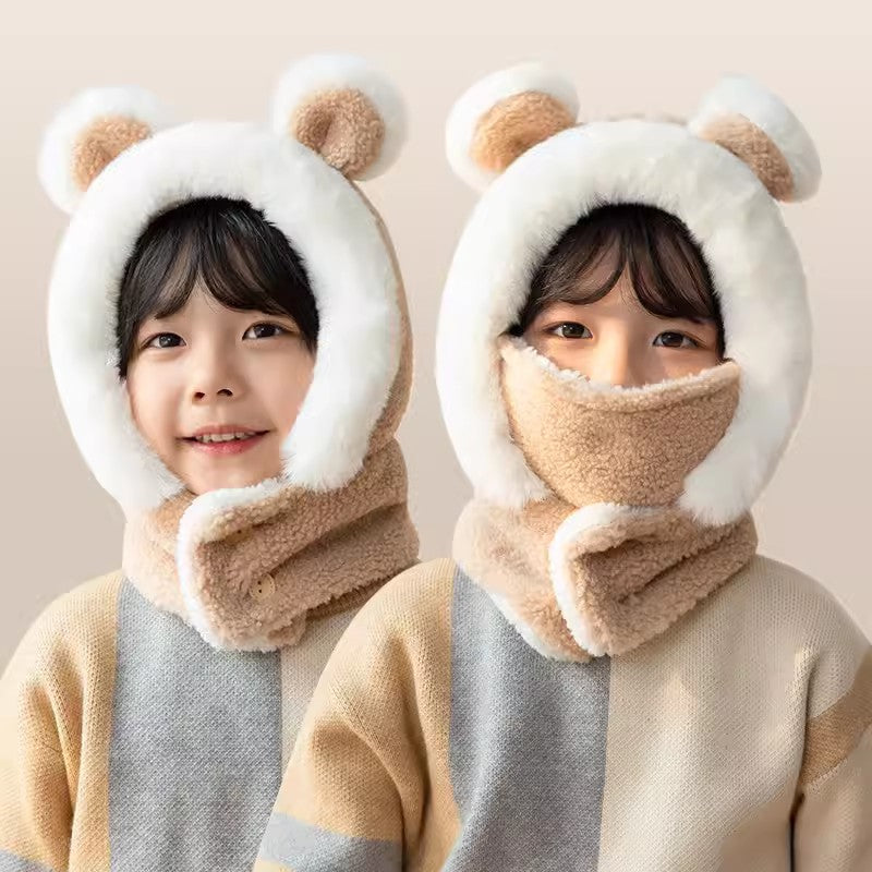 Children's Winter Boys Windproof Warm Plush Bonnet Kids' Headwear