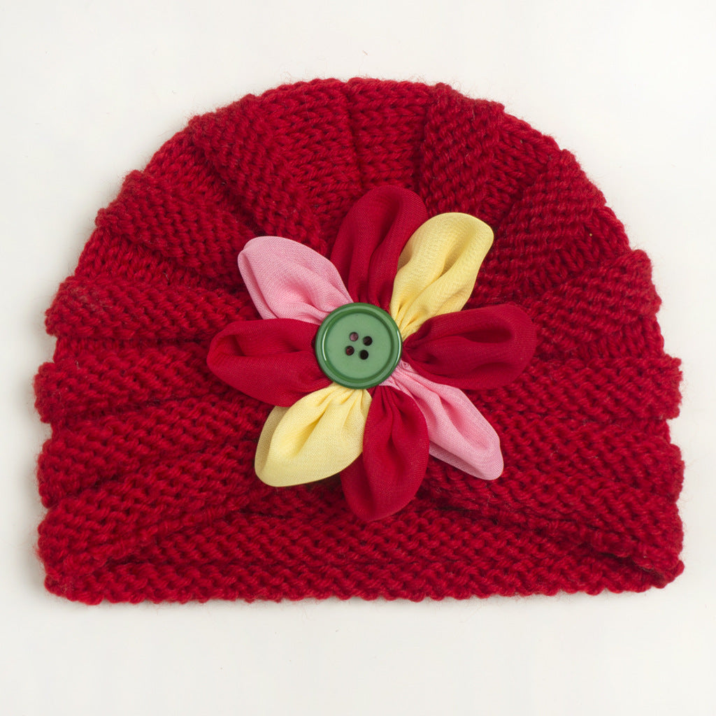 Cool Autumn Wool Flower Hat Sleeve Kids' Headwear