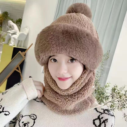 Women's Furry Bucket Hat Fleece-lined Warm Korean Hats & Caps