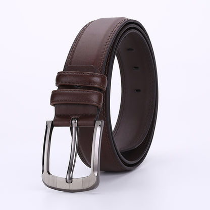 Men's Pin Buckle Cowhide Business Fashion Leisure Belts