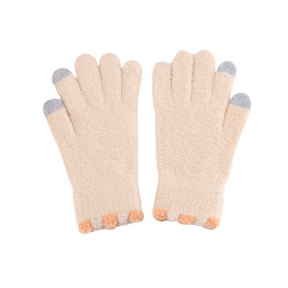 Color Series Plush Small Candy Coral Gloves