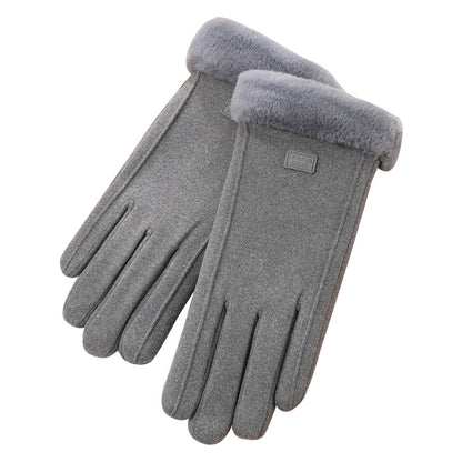 Women's Driving Fleece-lined Thickened Cold Protection Mobile Gloves