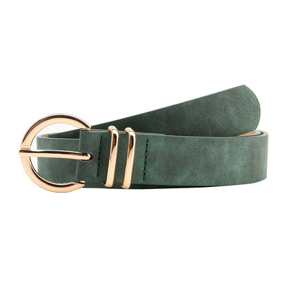 Women's Fashion Boutique Sheepskin Pattern Pin Buckle Belts