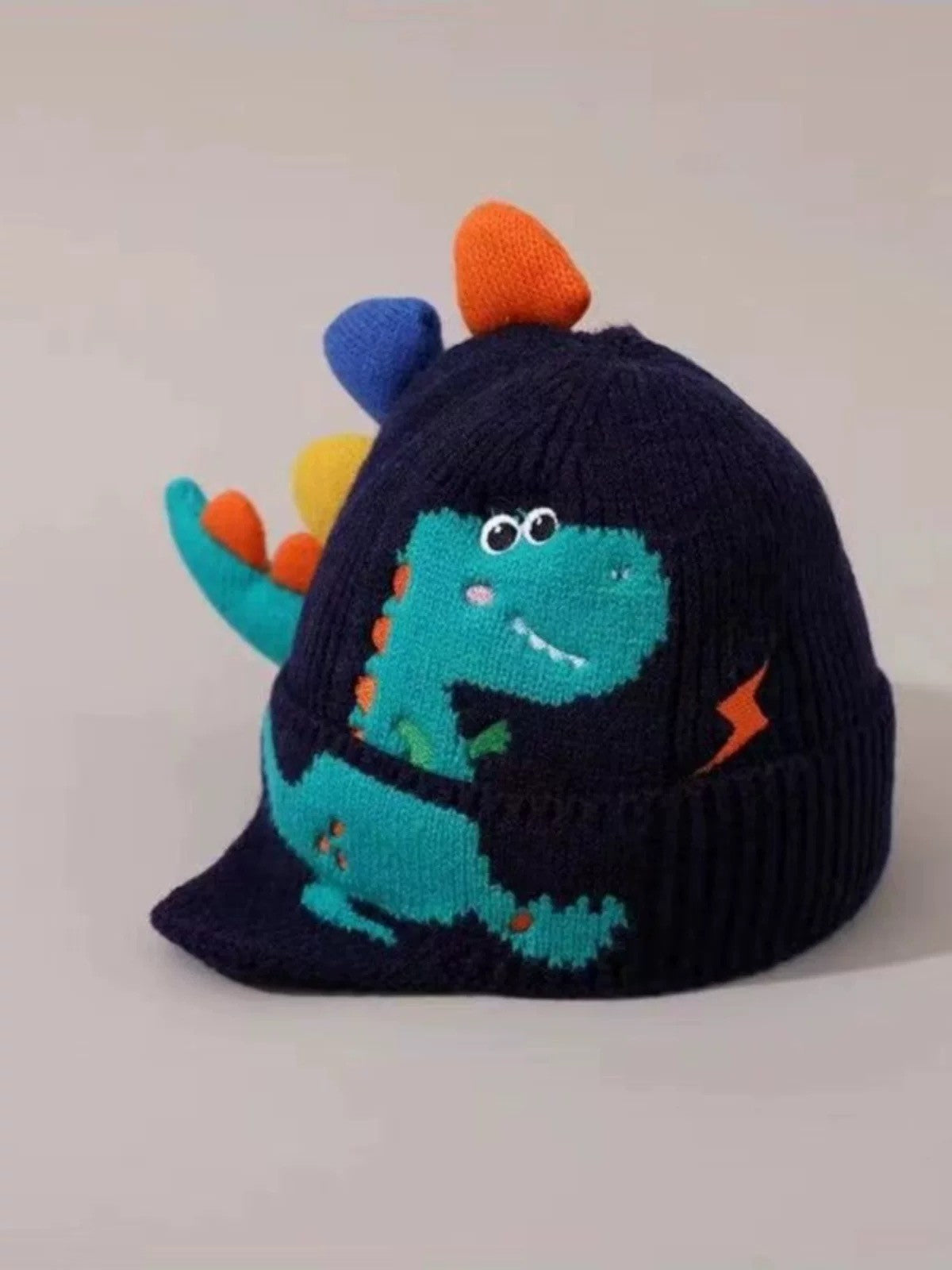 Children's Cartoon Dinosaur Plush Bonnet Thick Windproof Kids' Headwear