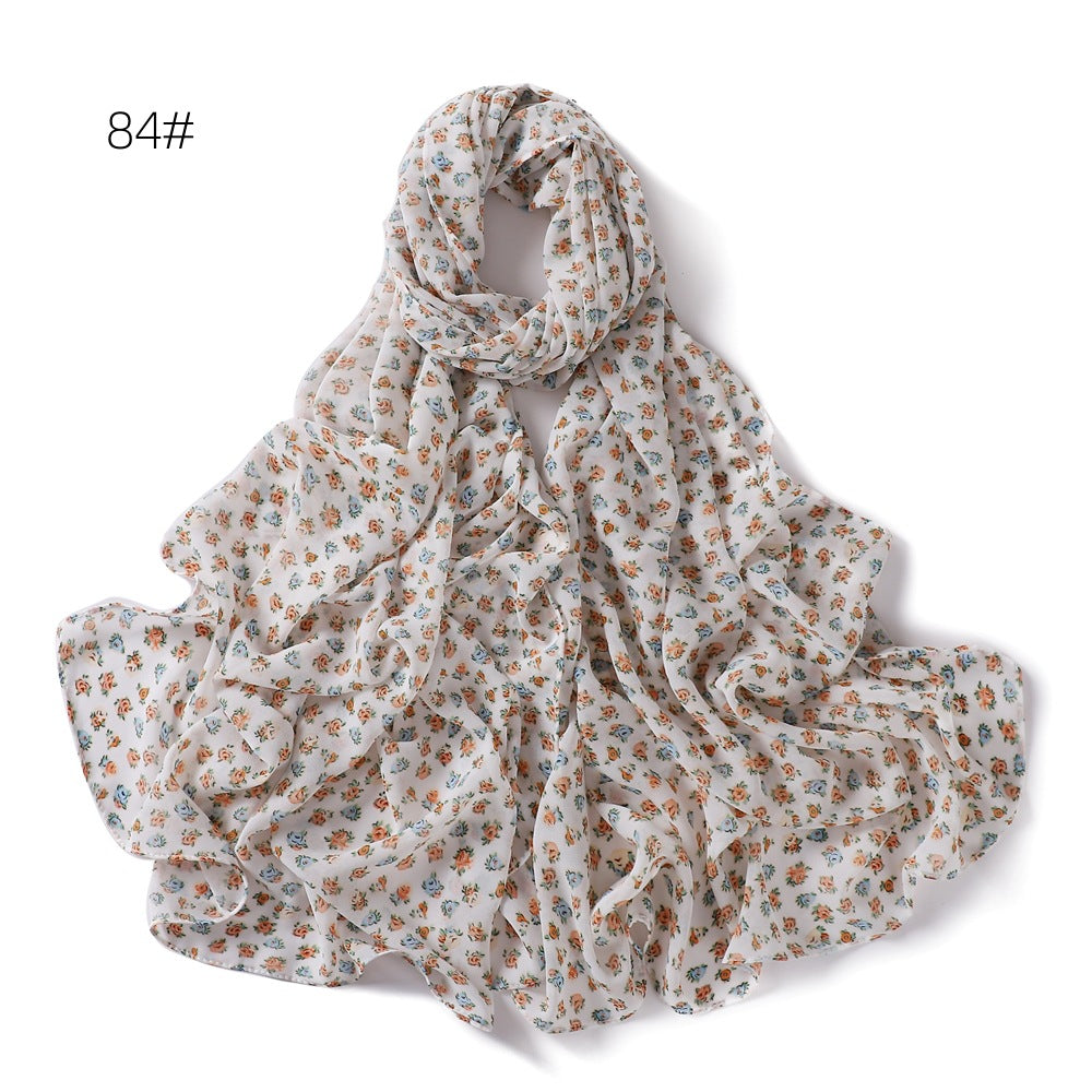 Small Floral Letter Sunscreen Shawl Pearl Scarfs