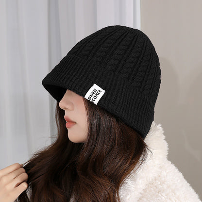 Women's Wool Hat Warm Pile Style Beanie Face Hats & Caps