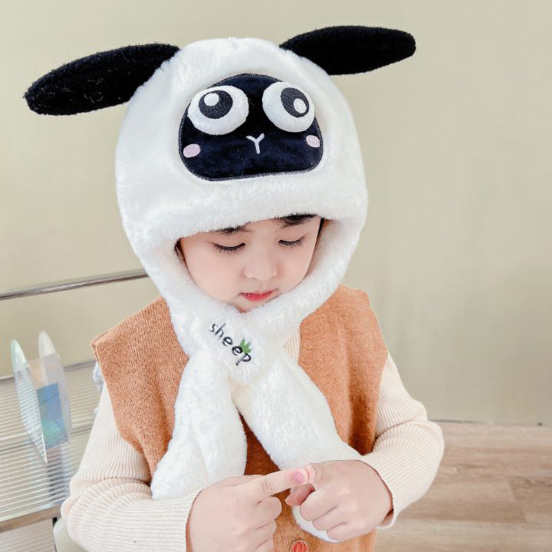 Children's Ears Moving Plush Bonnet One-piece Will Kids' Headwear