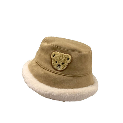 Hat Bear Boys Bucket Thickened Fleece Kids' Headwear