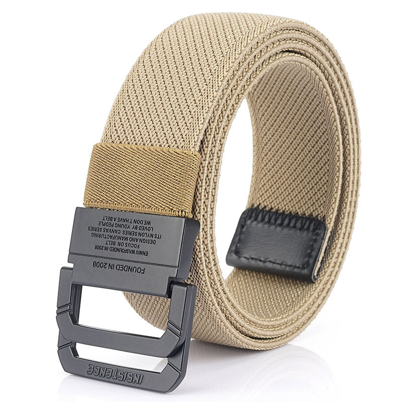 Men's Double Buckle Canvas Outdoor Sports Casual Belts