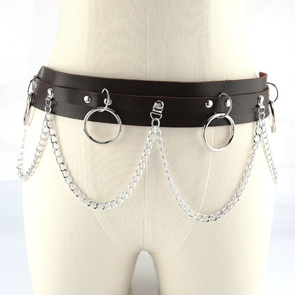 Women's Dark Chain Punk Hip Hop Gothic Style Fashion Dress Belts