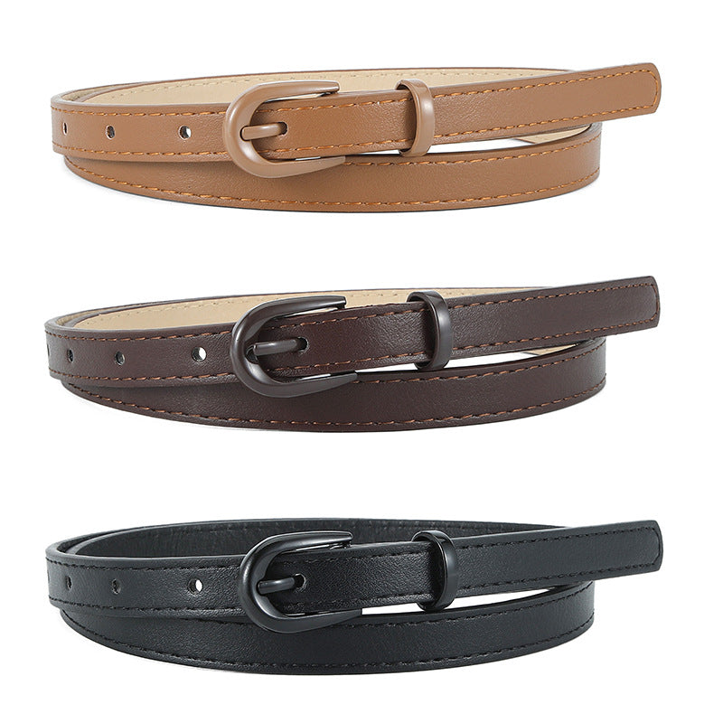 Women's Candy Color Smooth Pin Buckle High-grade Clothing Belts