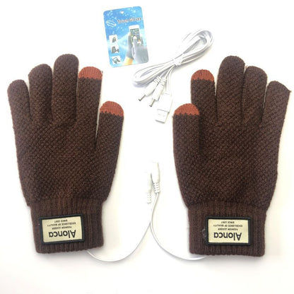 Men's Touch Screen Electrically Heated Outdoor Cycling Gloves