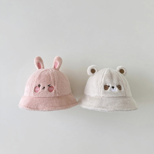 Children's Hat Cute Super Plush Warm Fisherman Kids' Headwear