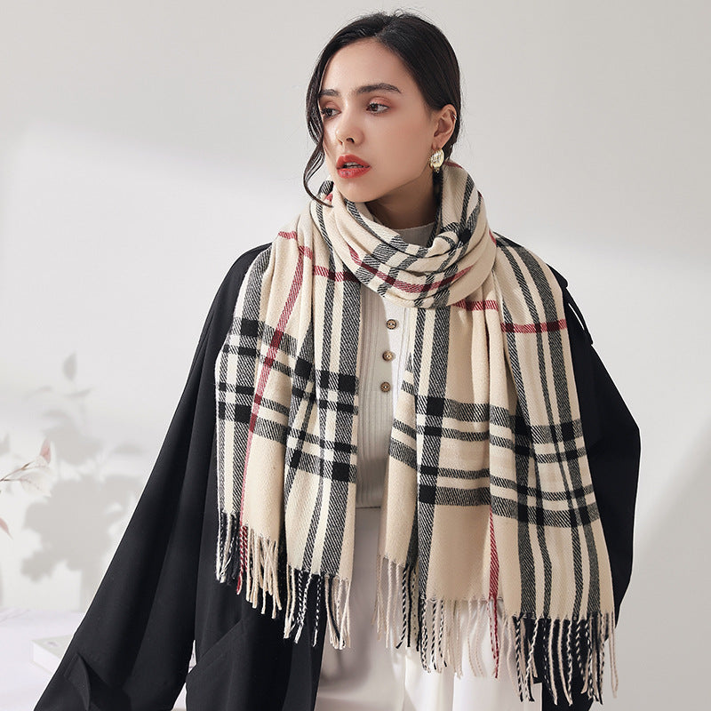 Women's Warm Shawl Sweet Artificial Cashmere Mid-length Scarfs