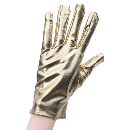 Skin Play Punk Short Patent Leather Gloves