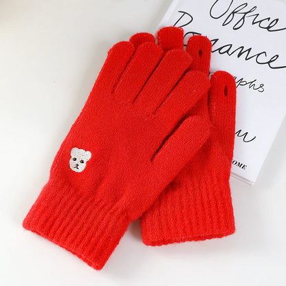 Women's Wool Winter Thickened Warm Cute Versatile Gloves