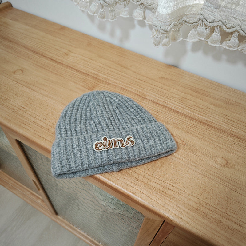 Children's Letter Wool Blend Woolen Thick Warm Kids' Headwear