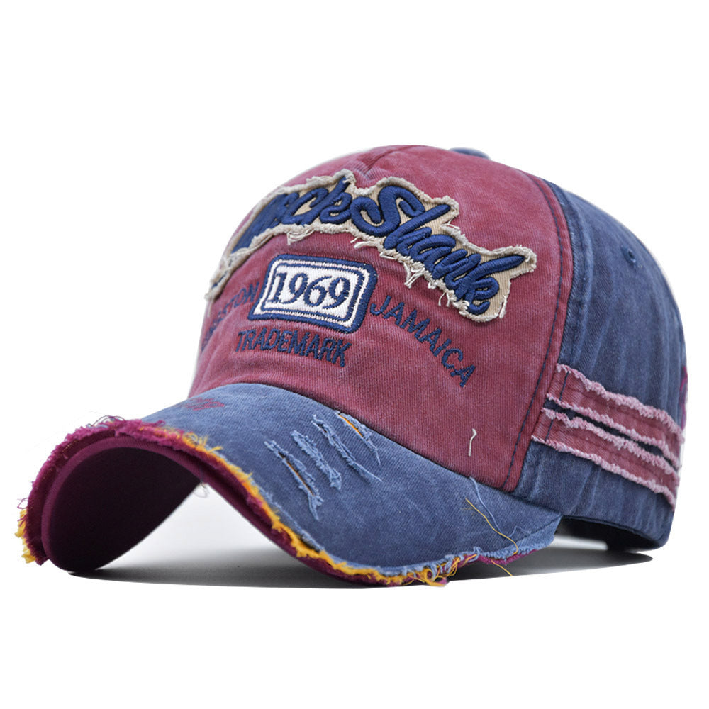 Women's & Men's Washed Baseball Broken Edge Retro Peaked Stitching Hats & Caps