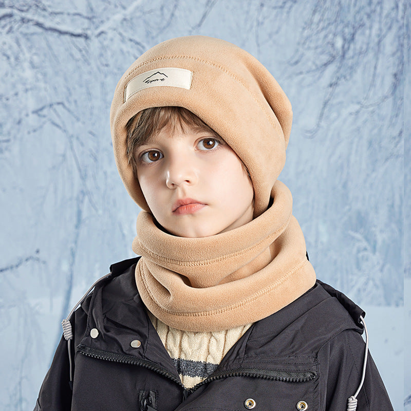 Children's Hat Winter Olympic Fleece Warm Two-piece Set Boys Outdoor Kids' Headwear